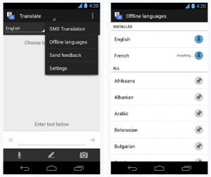 google translate za android